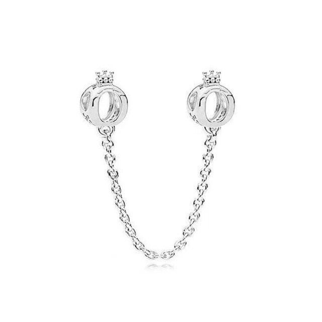 Цирконовая Корона Подвеска из Бисера Защитная Цепочка Подходит Оригинальные Модные Подвески Серебряный Цвет Браслет Женщины Девушка Ювелирные Изделия Оптовая Продажа На Заказ