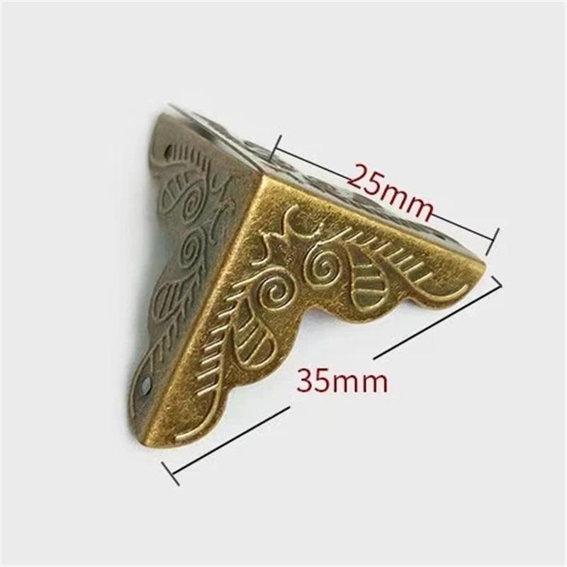 Защитный уголок для ящика для яиц 20 шт., антикварный латунный треугольный уголок из ротанга, резной деревянный чехол для защиты краев