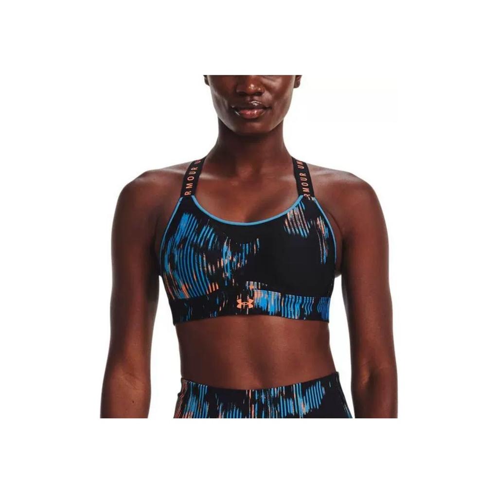 Under Armour Infinity Logo Print Высокоинтенсивный спортивный бюстгальтер для тренировок Женское нижнее белье Черный 1369026-001