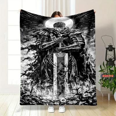 3D Классический мягкий фланелевый плед Berserk для кровати, спальни, дивана, пикника. Теплый плед для отдыха на природе, в поездке. Подарок