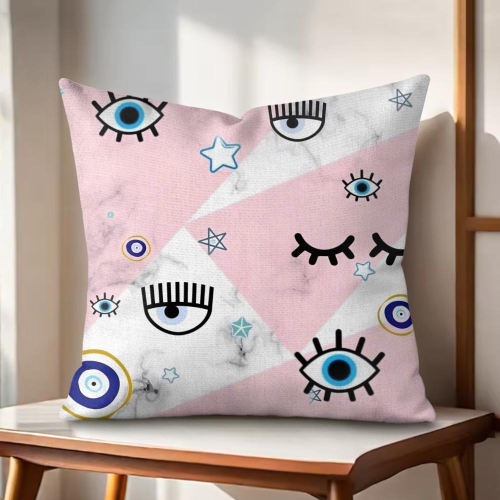 CChiara FFerragni Cushion Cover Natural Linen Organic Fabric DoubleSided Printing Couch Pillow Covers Home Decor