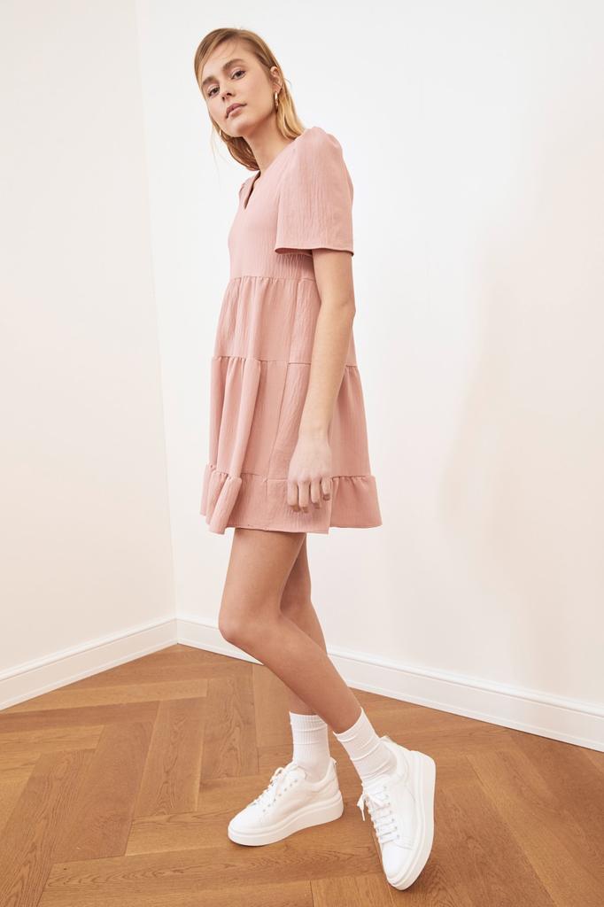 Women's Style Dress Emerald Green Wide Cut Mini Woven Dress