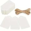100Pcs Vintage DIY Scallop Label with String Kraft Paper Hang Tags  Clothes Packaging