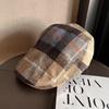 Fashion Autumn Retro Checkered Pattern Women Casual Beret For Outdoor Use