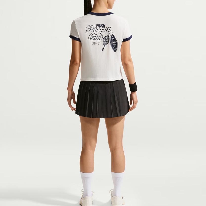 Nike Клубные футболки женские белые с круглым вырезом умеренные IH5060-133