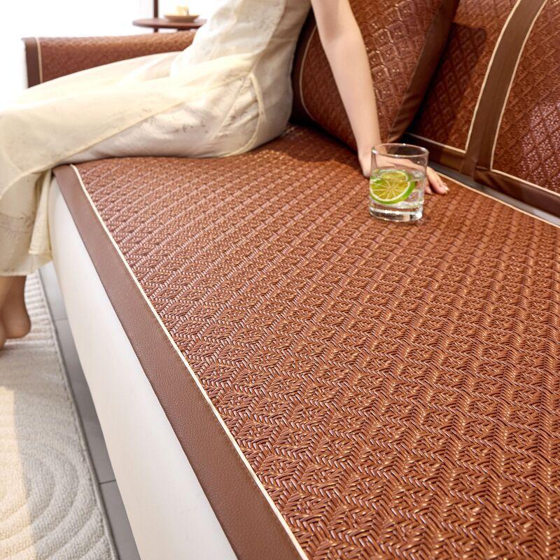 Ротанговый коврик, Подушка для дивана, Летний коврик, Охлаждающая подушка, Подушка для сиденья Нескользящая, Летняя ледяная подушка Новый чехол для дивана Ткань-чехол