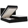 Ottoman Bed with Mattresses Black 200x200 cm Fabric