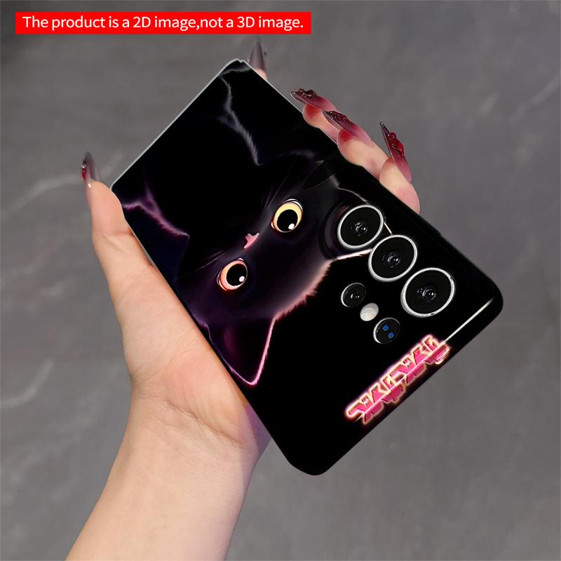 2DFlat Samsung phone case Glowing Kitten Phone Case Applicable to Galaxy S23 S24 S25ULTRA S26 A12 A14 A15 A16 A54 A55