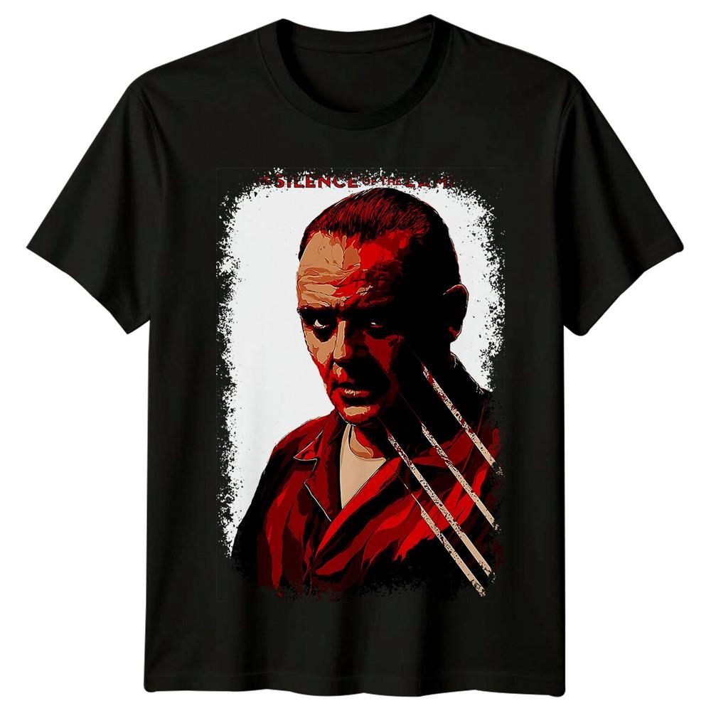 Молчание ягнят (1991) Футболка в стиле постера фильма, ретро, унисекс