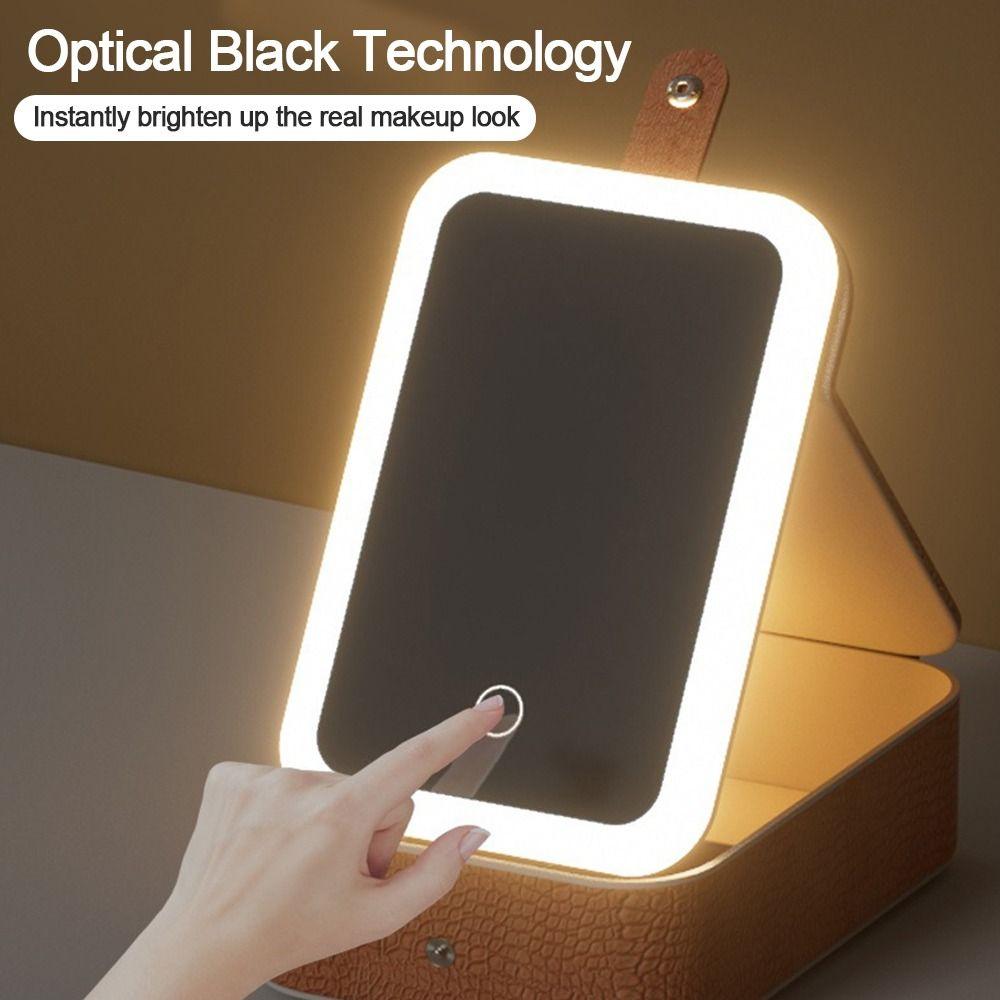 С зеркалом косметичка со светодиодной подсветкой набор для красоты для хранения простой косметический кейс аксессуары для туалетного столика