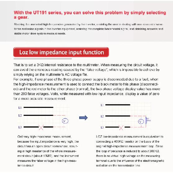 UNI-T Professional Digital Multimeter UT191T UT191E True RMS Auto Range 20A Ammeter 600V 6000 Counts DC/AC Capacitor Tester