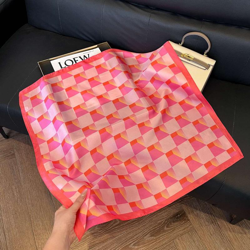 New Korean version of versatile printed decorative silk scarf, Chinese style temperament, elegant streamer, hair tie, bag, small scarf