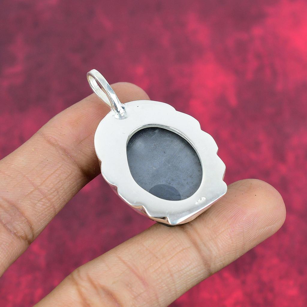 Shungite Pendant, 925 Solid Sterling Silver Gemstone Jewelry, Handmade Pendant, For Thanksgiving
