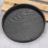 Round Shape Solid Wood Tray Black Color Tea Serving Tray Platter Wood Serving Tray  Restaurant Use