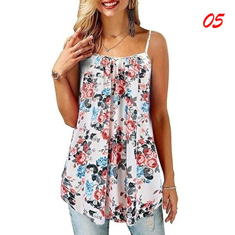 Women Summer Loose Tank Tops Blouse Sleeveless Vest Printed Beach Casual Boho Bohemia