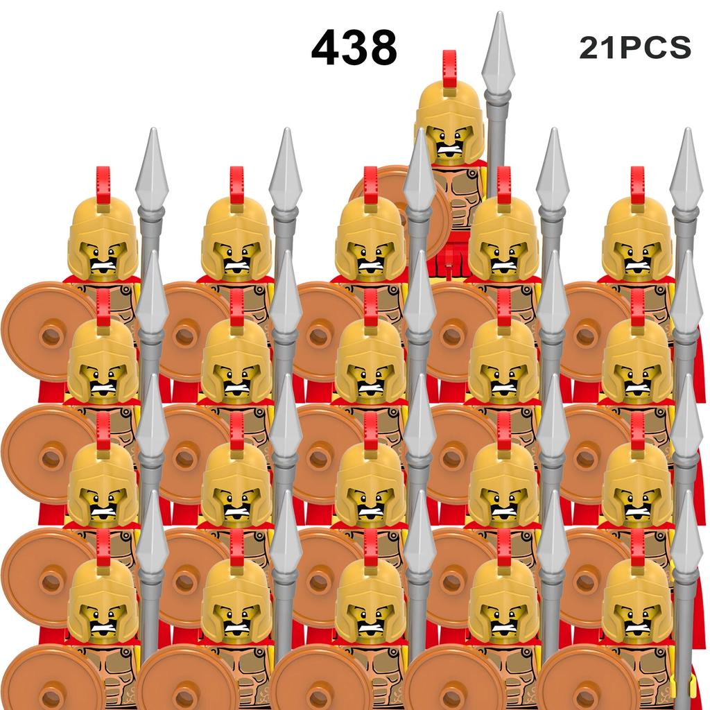 MOC средневековые военные армейские строительные блоки, римский солдат, меч, фигурки, рыцари, щит, оружие, аксессуары, кирпичи, игрушки