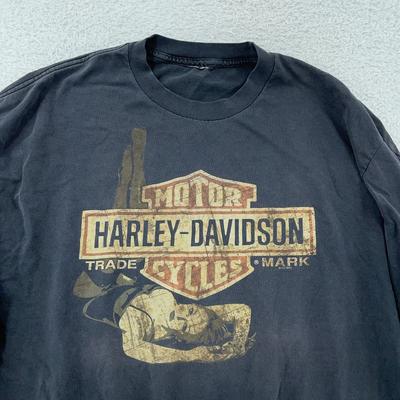 Выцветшая футболка с длинным рукавом Harley-Davidson Pinup Girl L Seaford Delaware Байкер