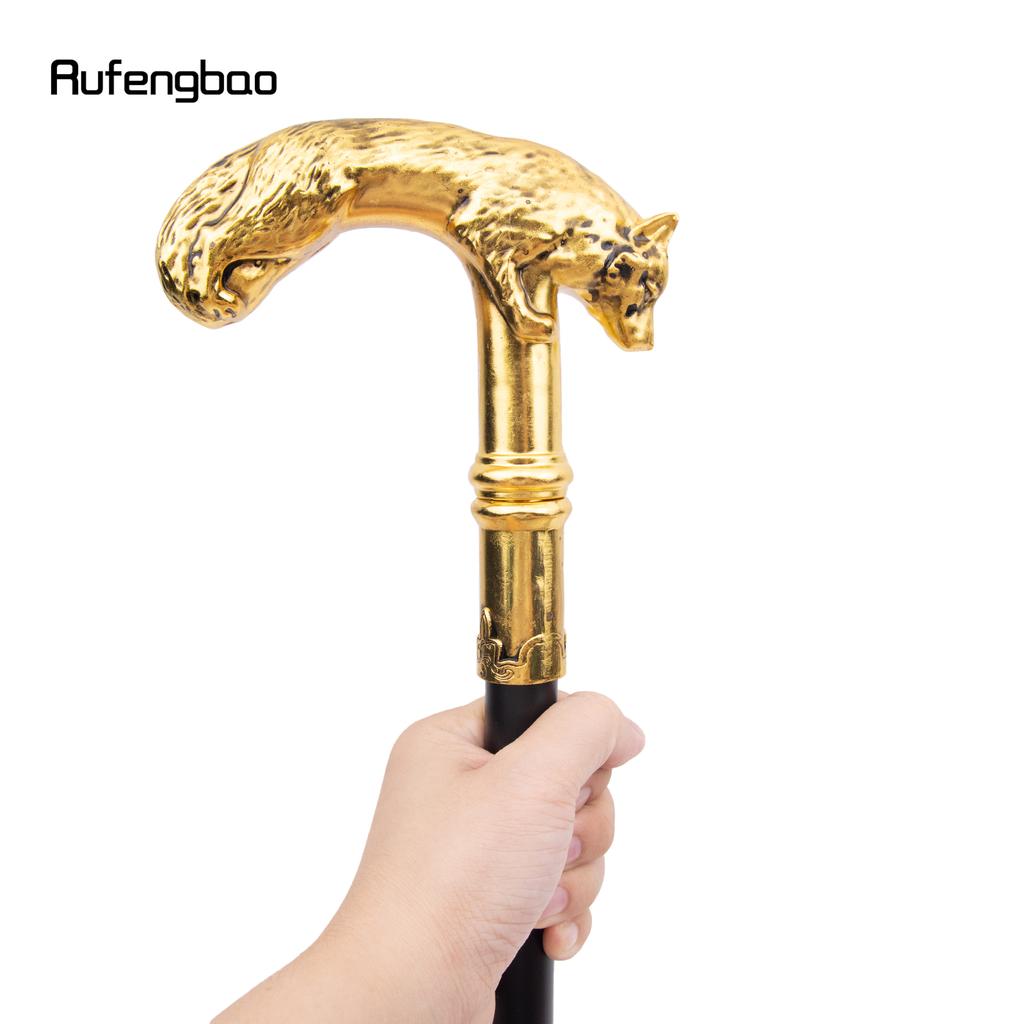Трость для ходьбы «Золотой волк», модная декоративная трость для джентльмена, элегантная трость для косплея, набалдашник, посох 90 см