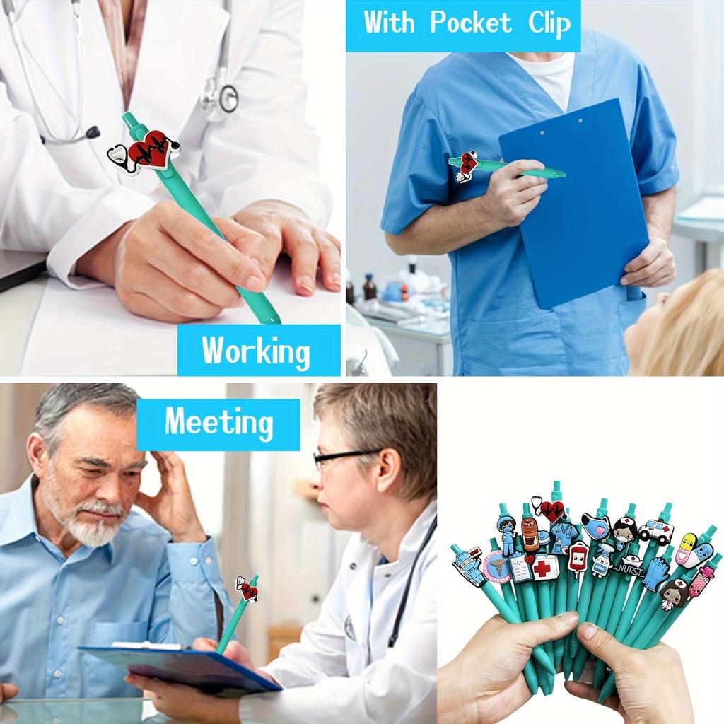 [Гелевые ручки для медсестер и врачей] Набор 6/12/18 шт. с черными гелевыми стержнями 0,5 мм, гелевые ручки для медицинских работников | Ручки для медицинских карт, день медсестры