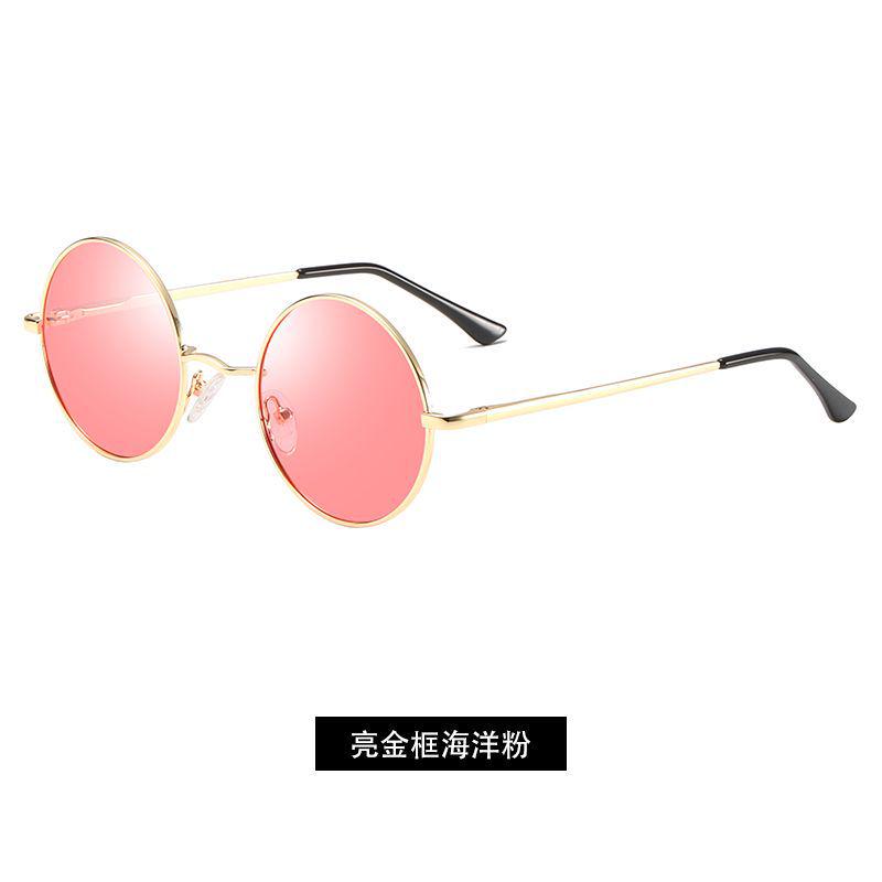 Classic polarized sunglasses, retro round-frame design, available in multiple colors, stylish sunglasses for men and women, model 801