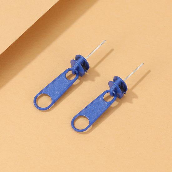 1 пара серег-гвоздиков на молнии в форме ювелирных изделий с мультяшным рисунком ярких цветов для ушей