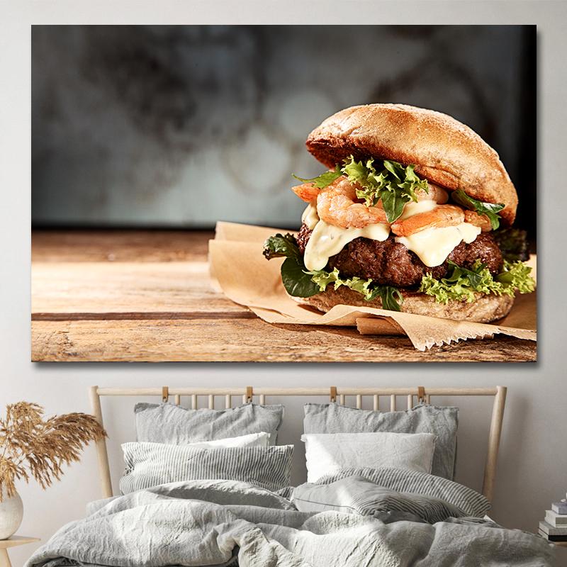Картины быстрого питания в американском стиле, картины на холсте, гамбургер, картофель фри, постеры для хот-догов и принты для гостиной, кухни, настенный декор