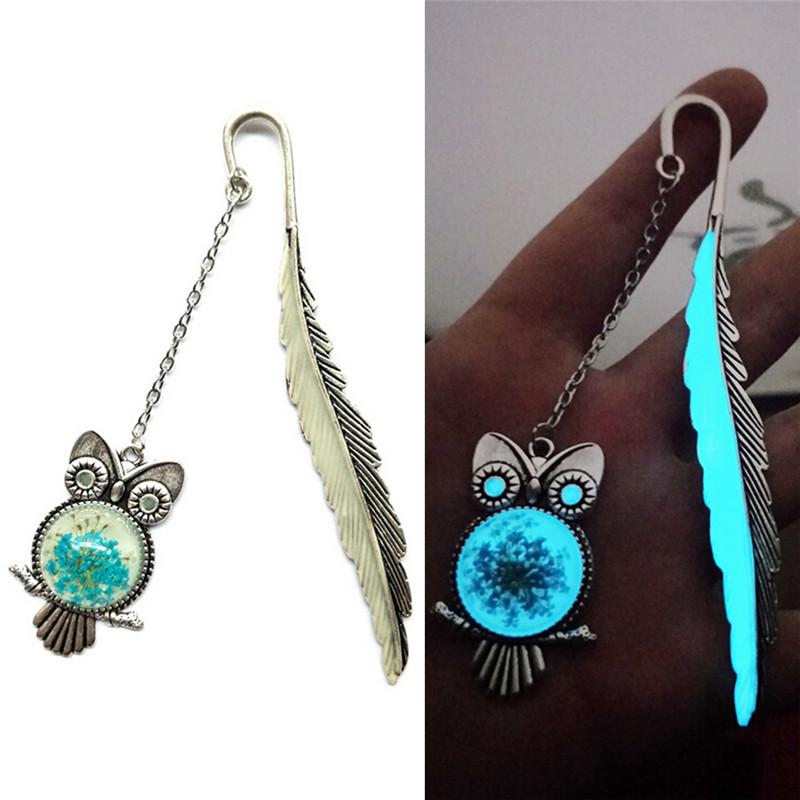 1Xсветящаяся закладка «Сова», этикетка для чтения, перо, книга, канцелярские принадлежности