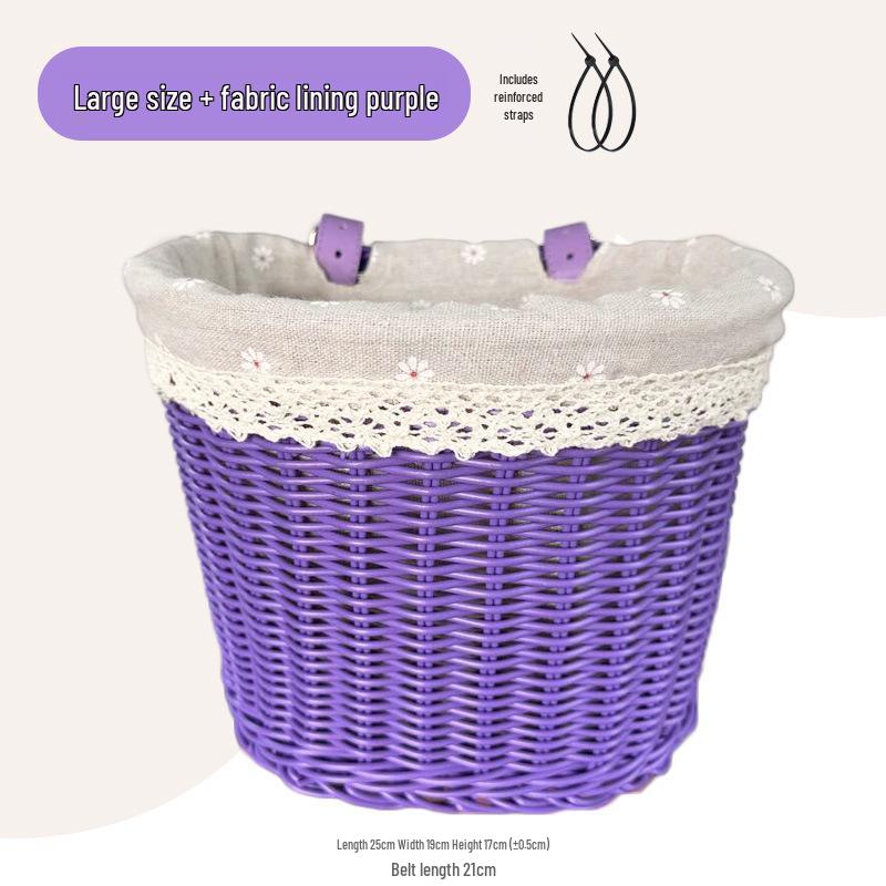Передняя плетёная корзина из ротанга для детского беговела и кукольной коляски - Ретро-дизайн