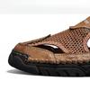 Летняя мужская повседневная обувь Кожаные сандалии Дышащая сетчатая обувь