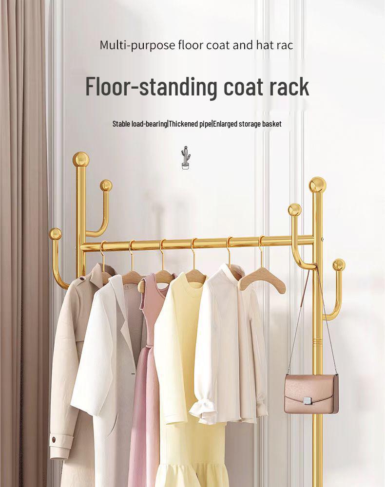 Internet-Famous Mobile Coat Rack: Bedroom Floor Hanger for Drying & Displaying Clothes Indoors