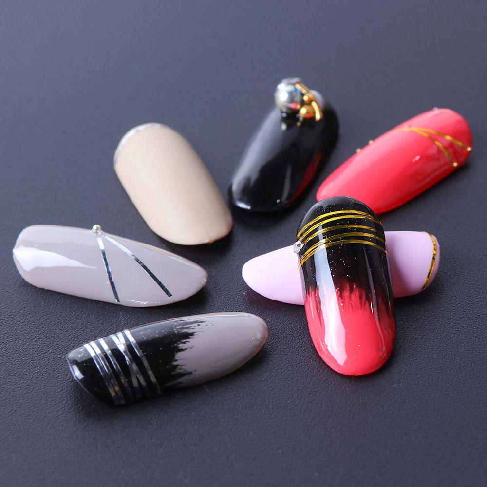 Hot 0.5mm Gold Silver Tape Stickers Nail Art Striping Line Nail Sticker Foil DIY Manicure
