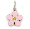 [Q9437] - Silver Pendant 'Flora' Silver Pink (rhodium-plated) - 8 Mm