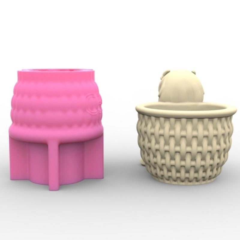 Flower  Silicone Mold 3D Girl Concrete Candlestick Resin Mould  Succulent Planter Molds Craft Art Decoration