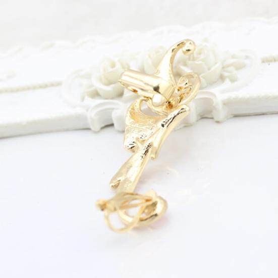 1 шт. Кафф-клипса для уха, тонкая работа, нержавеющая, ювелирное изделие, страз, крыло бабочки, кафф-клипса для уха, серьга для клуба