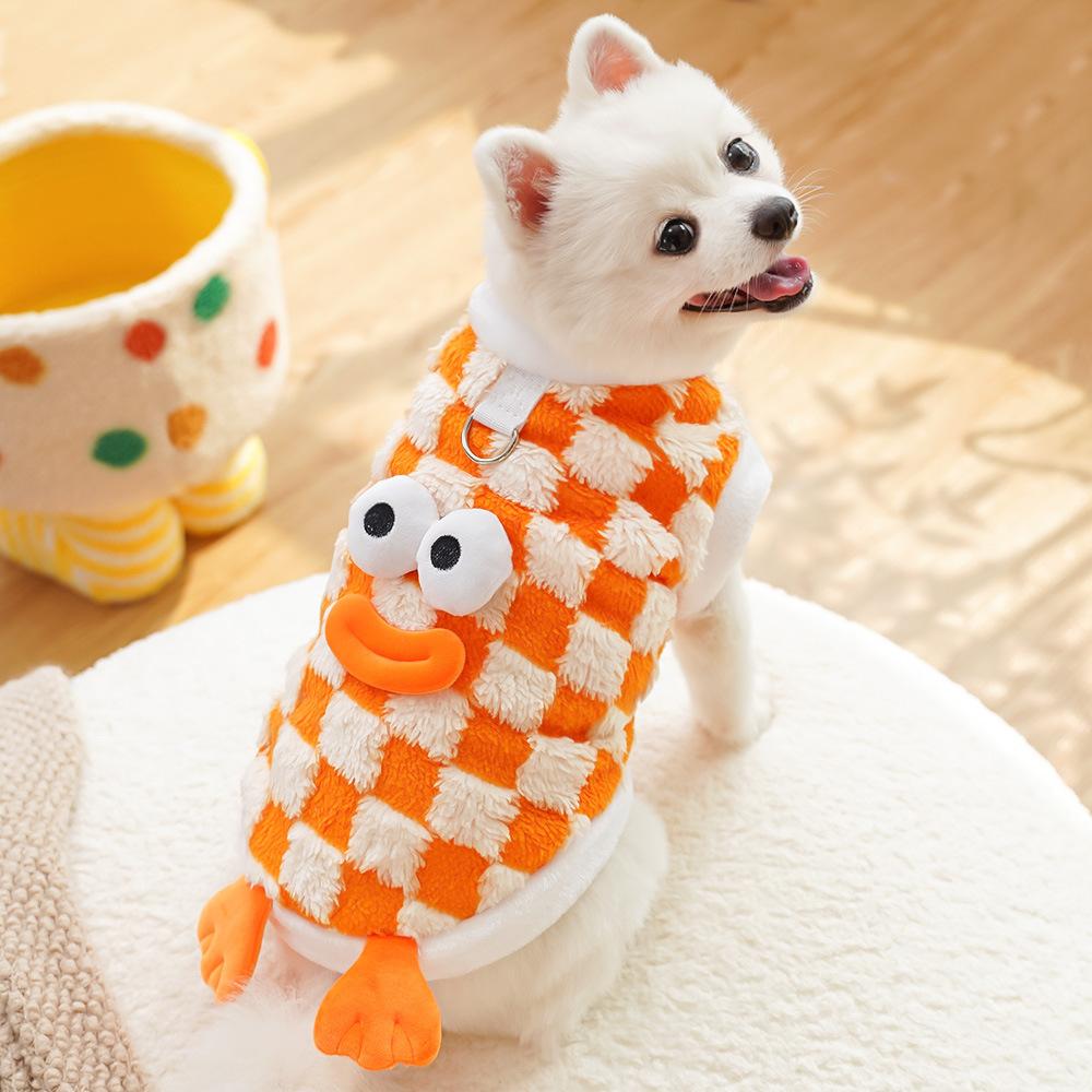 Autumn and Winter Pet Dog Dog Cat Clothes Accessories Checkerboard Teddy Than Bear Baby Clothes Small and Medium Dog Corgi