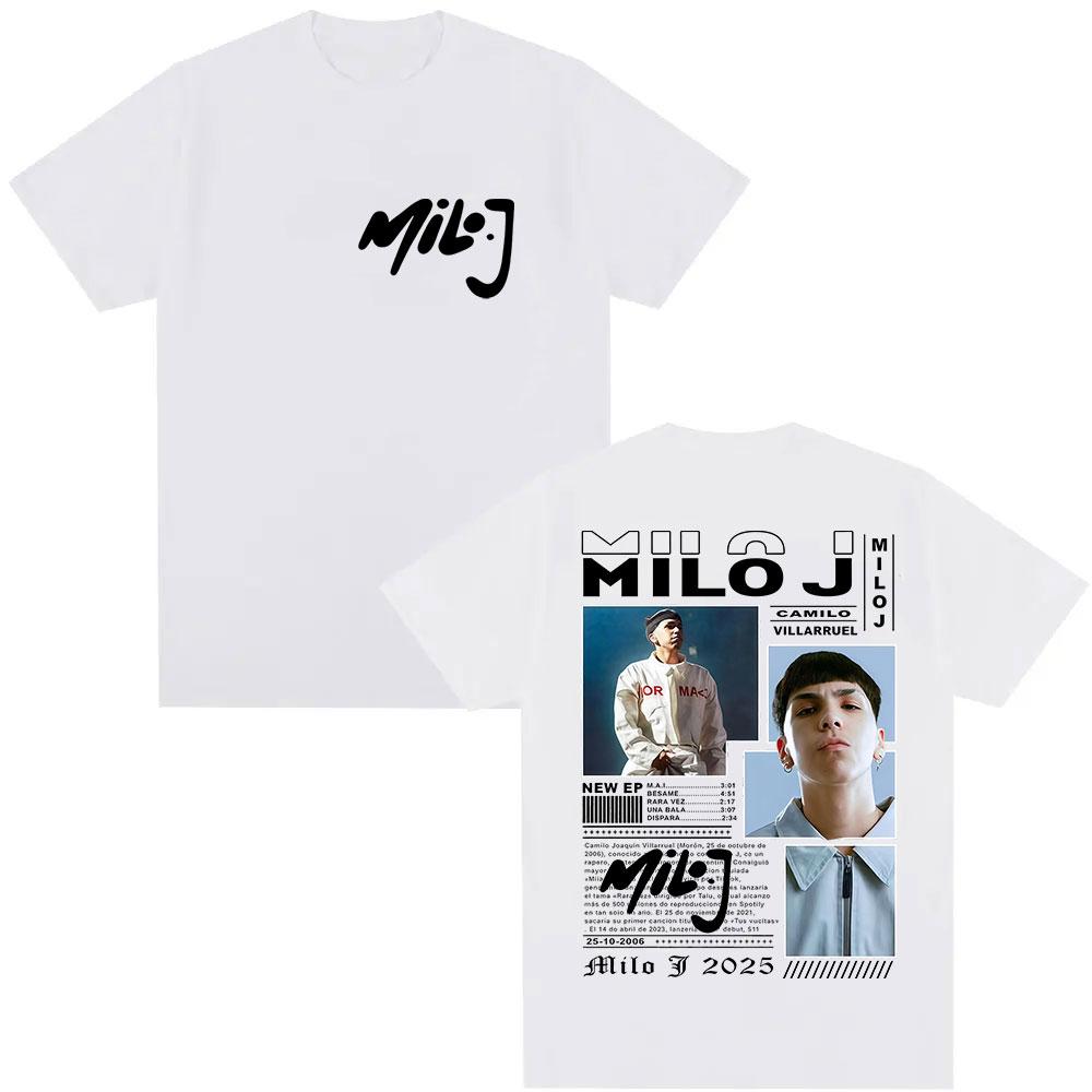 Rapper Milo J Camilo Villarruel Tour 2025 Graphic TShirt Unisex Women Vintage Hip Hop Fashion Oversized Cotton T Shirts Streetwear