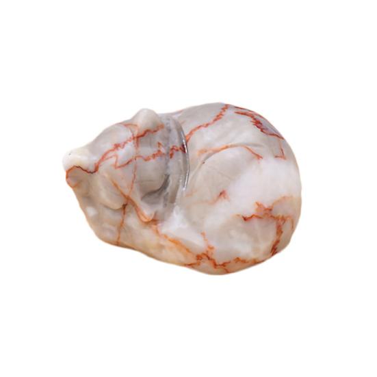 Lucky Cat Decor Faux Crystal Healing Ornamental Hand Carved Stone Figurine for Positive Energy Meditation