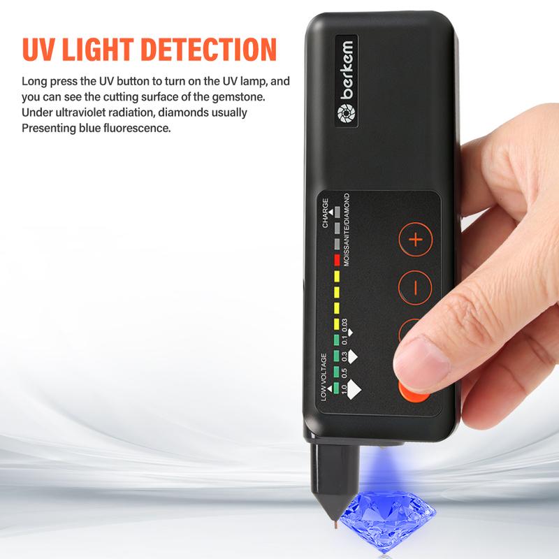 Yieryi Rechargeable Diamond Tester Pen Moissanite High Accuracy Jewelry Selector Tool with UV Light Type-C for Gemstone Stone