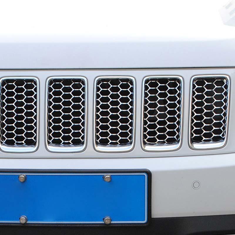 ABS Car Grille Cover Decoration Stickers  For Jeep Grand Cherokee 2014-2016 Car Exterior Accessories