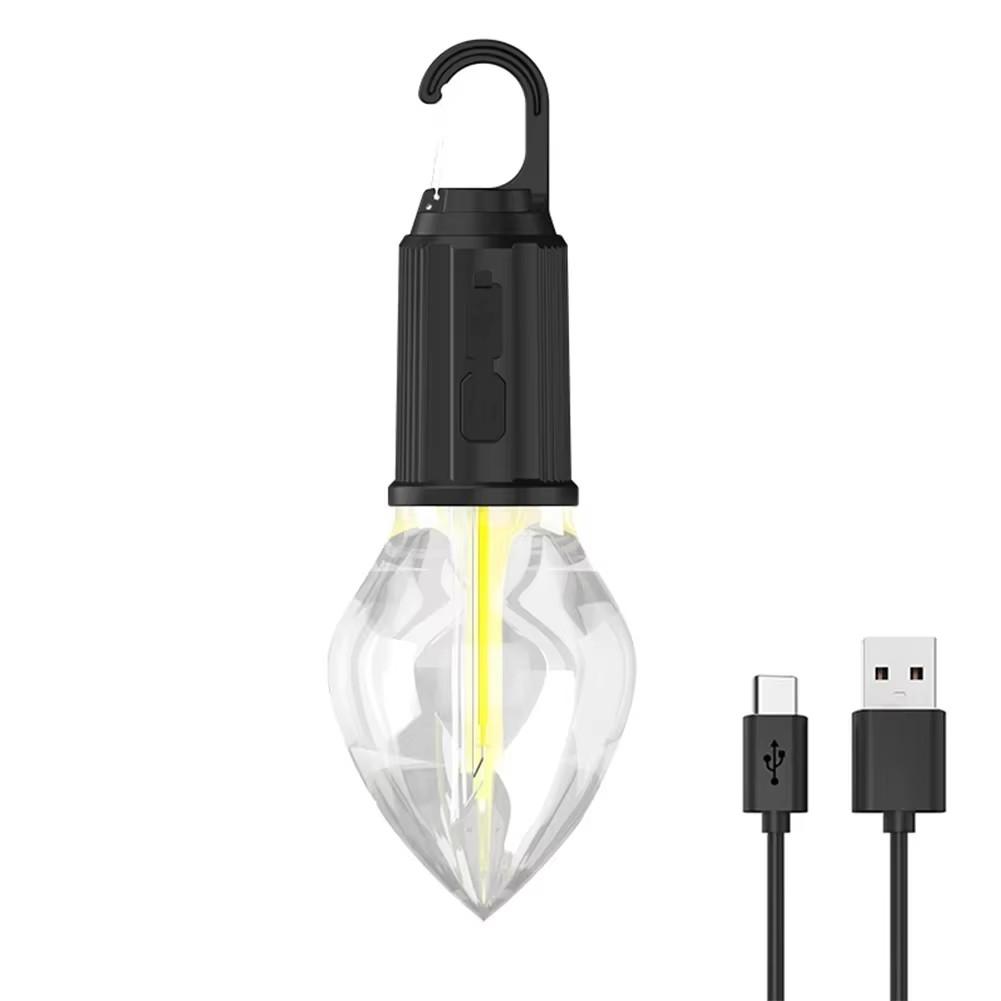 Светодиодные кемпинговые фонари с USB-зарядкой, 2 режима, водонепроницаемые, для улицы, подвесные, для палаток, аварийные фонари для рыбалки, барбекю
