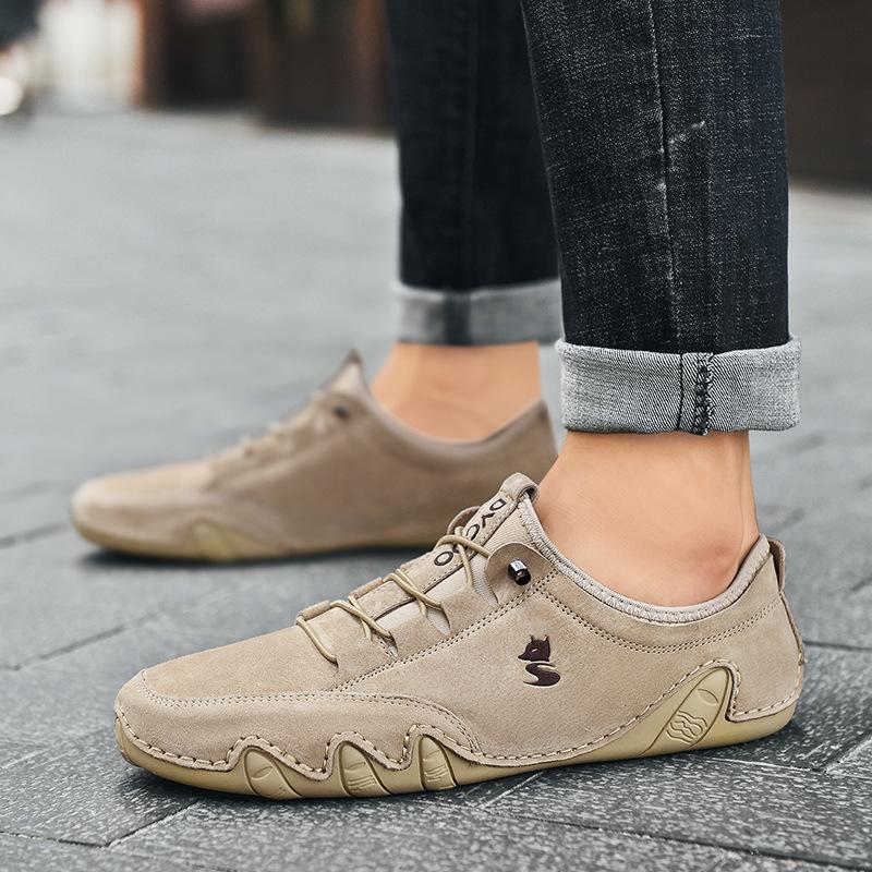 LDECK First-layer Leather Low-top Casual Shoes Martin Shoes Men's Octopus Large-size Shoes