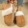 Fashion Fashion Women Platform Fluffy Slippers Winter Comfort Warm Plush Cotton Shoes Woman Thick Sole Anti Slip Indoor House Slippers