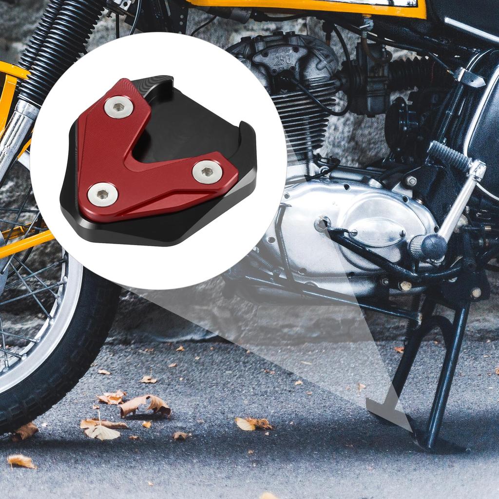 X AUTOHAUX Расширитель подножки мотоцикла Увеличительная пластина Support de béquille latérale для Honda CB1300 2020-2023 (Черный Красный)