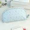 Cute Makeup Brush Holder Shell Shape Pencil Pouch Large Capacity Durable Polyester Fiber Storage Minimalist Teal Pouch Case Smooth Zipper