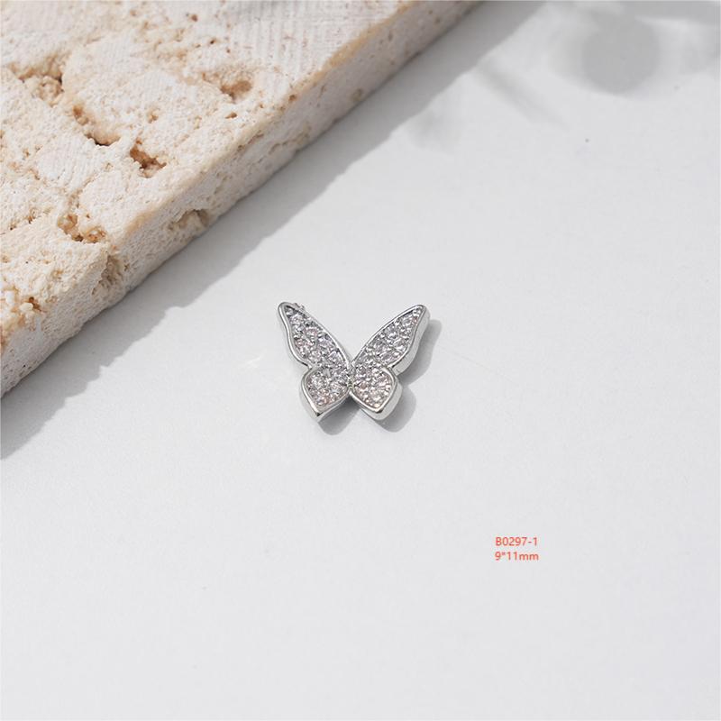 LZ16 Роскошные металлические бабочки из циркония для ногтей