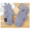 Men Women Imitation Cashmere Winter Warm Thicken Flip Mittens Fingerless Gloves Half Finger Gloves
