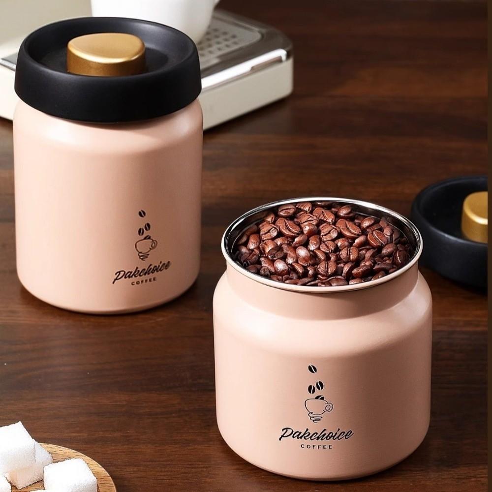 Stainless Steel Vacuum Coffee Container Moisture-Proof Food Storage Jar Coffee Bean Storage Home