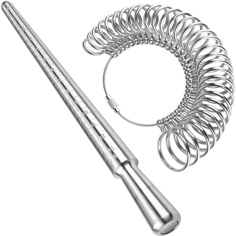 Набор из 2 шт. кольцевых стержней Meidu с круглой головкой и кольцами США 0–13, инструмент для измерения колец из цинкового сплава