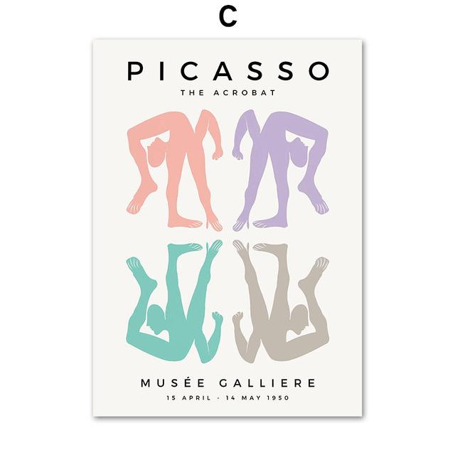 Винтажный абстрактный Матисс Пикассо Коралловое Солнце скандинавские плакаты и принты, настенная живопись на холсте, настенные картины для декора гостиной без рамки