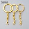 Gold-Plated Keychain Kit: 25/30mm Metal Key Rings with Lobster Clasp and Hanging Chain for DIY Jewelry and Accessories